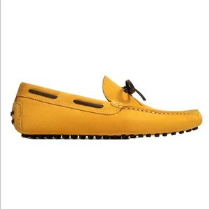 Zara Mustard Leather Driver Loafers